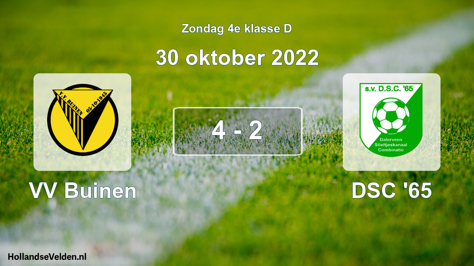 Total number of matches played: VV Buinen - DSC '65 4 - 2 (30 October 2022)