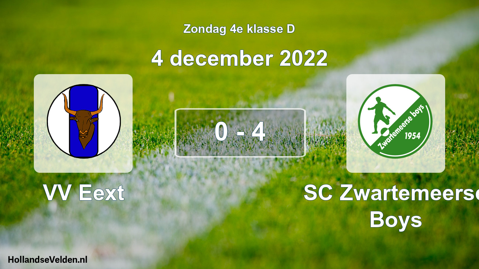 Total number of matches played: VV Eext - SC Zwartemeerse Boys 0 - 4 (4 December 2022)