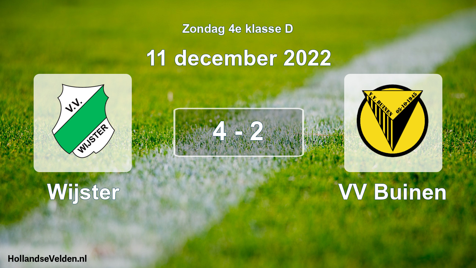 Total number of matches played: Wijster - VV Buinen 4 - 2 (11 December 2022)