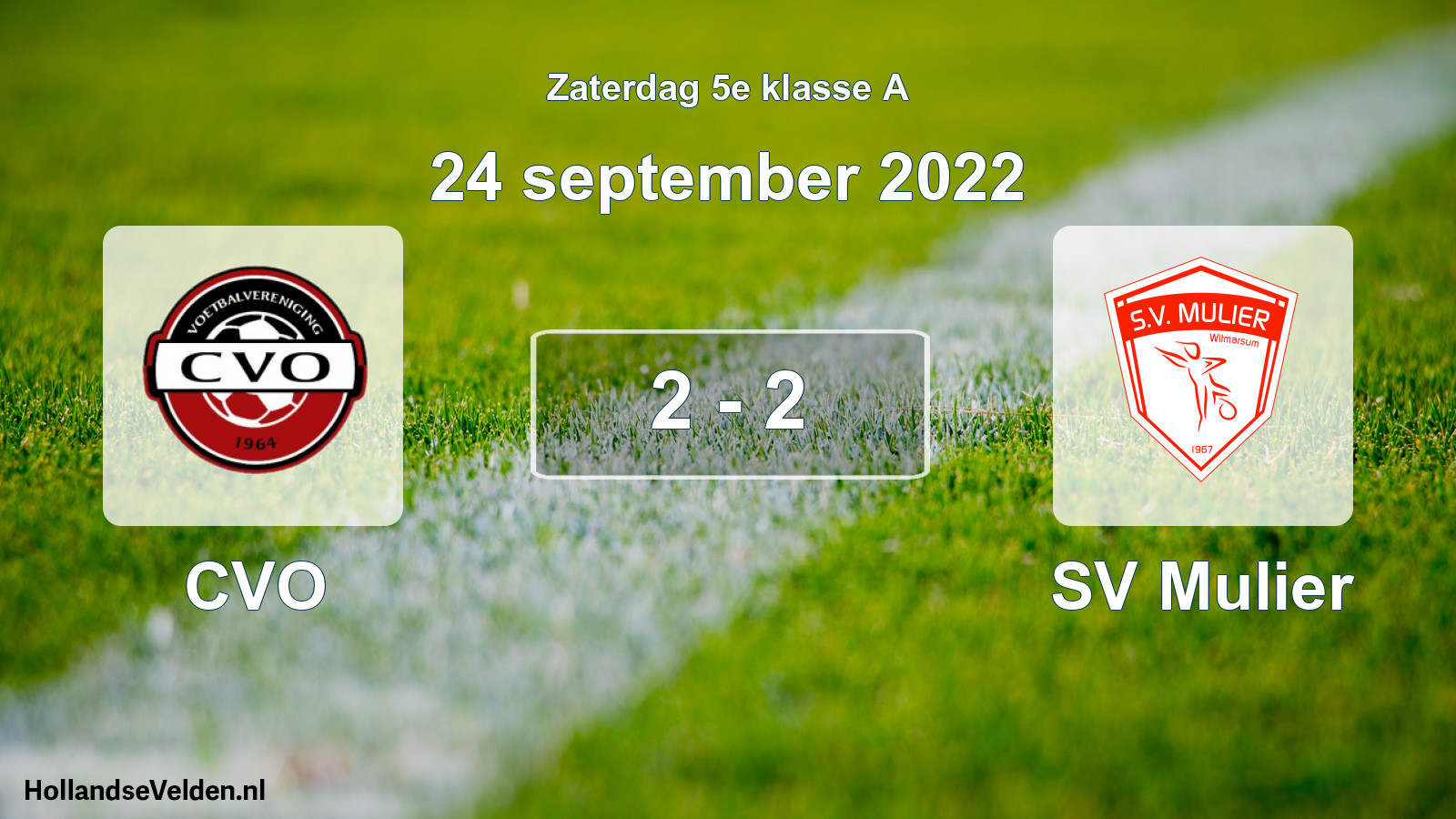 Total number of matches played: CVO - SV Mulier 2 - 2 (24 September 2022)