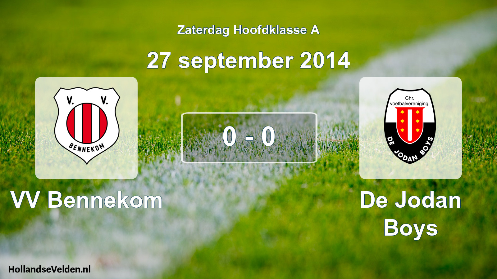 Total number of matches played: VV Bennekom - De Jodan Boys 0 - 0 (27 September 2014)