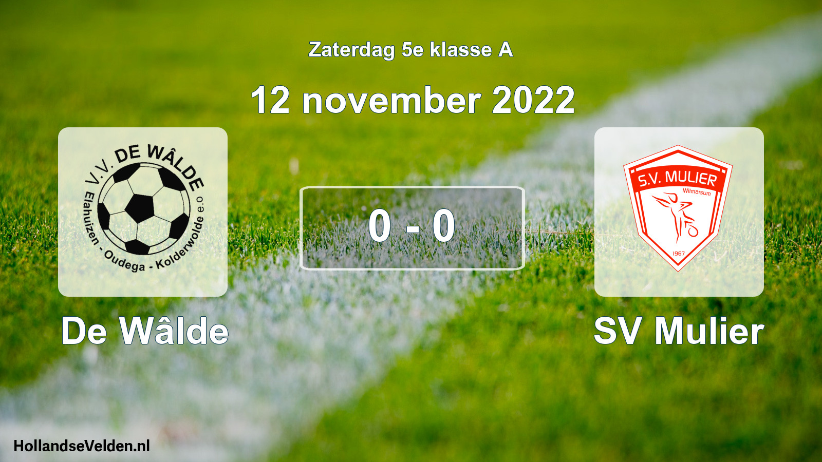 Total number of matches played: De Wâlde - SV Mulier 0 - 0 (12 November 2022)