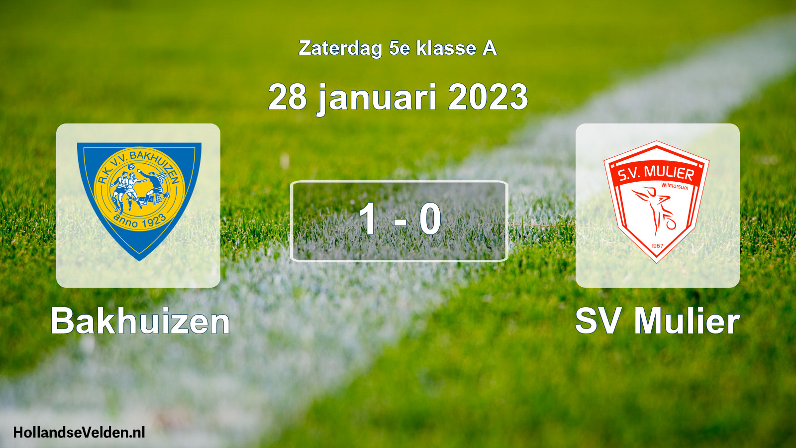 Total number of matches played: Bakhuizen - SV Mulier 1 - 0 (28 January 2023)
