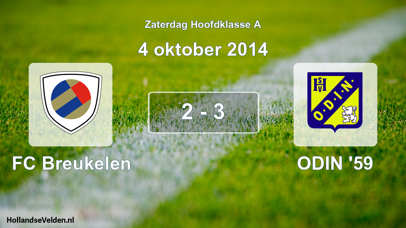 Total number of matches played: FC Breukelen - ODIN '59 2 - 3 (4 October 2014)