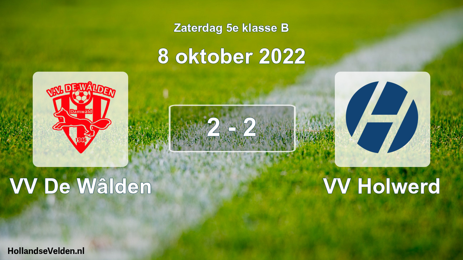 Total number of matches played: VV De Wâlden - VV Holwerd 2 - 2 (8 October 2022)