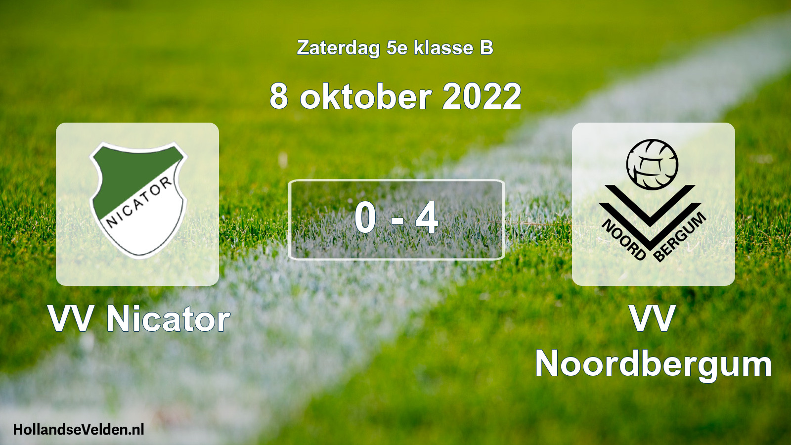 Total number of matches played: VV Nicator - VV Noordbergum 0 - 4 (8 October 2022)