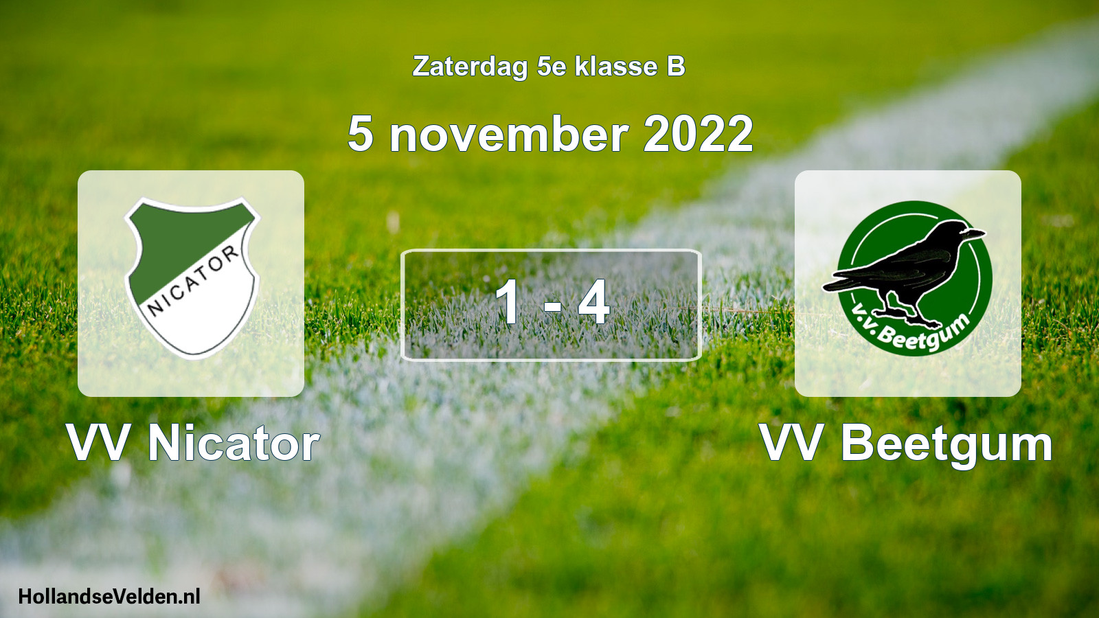 Total number of matches played: VV Nicator - VV Beetgum 1 - 4 (5 November 2022)