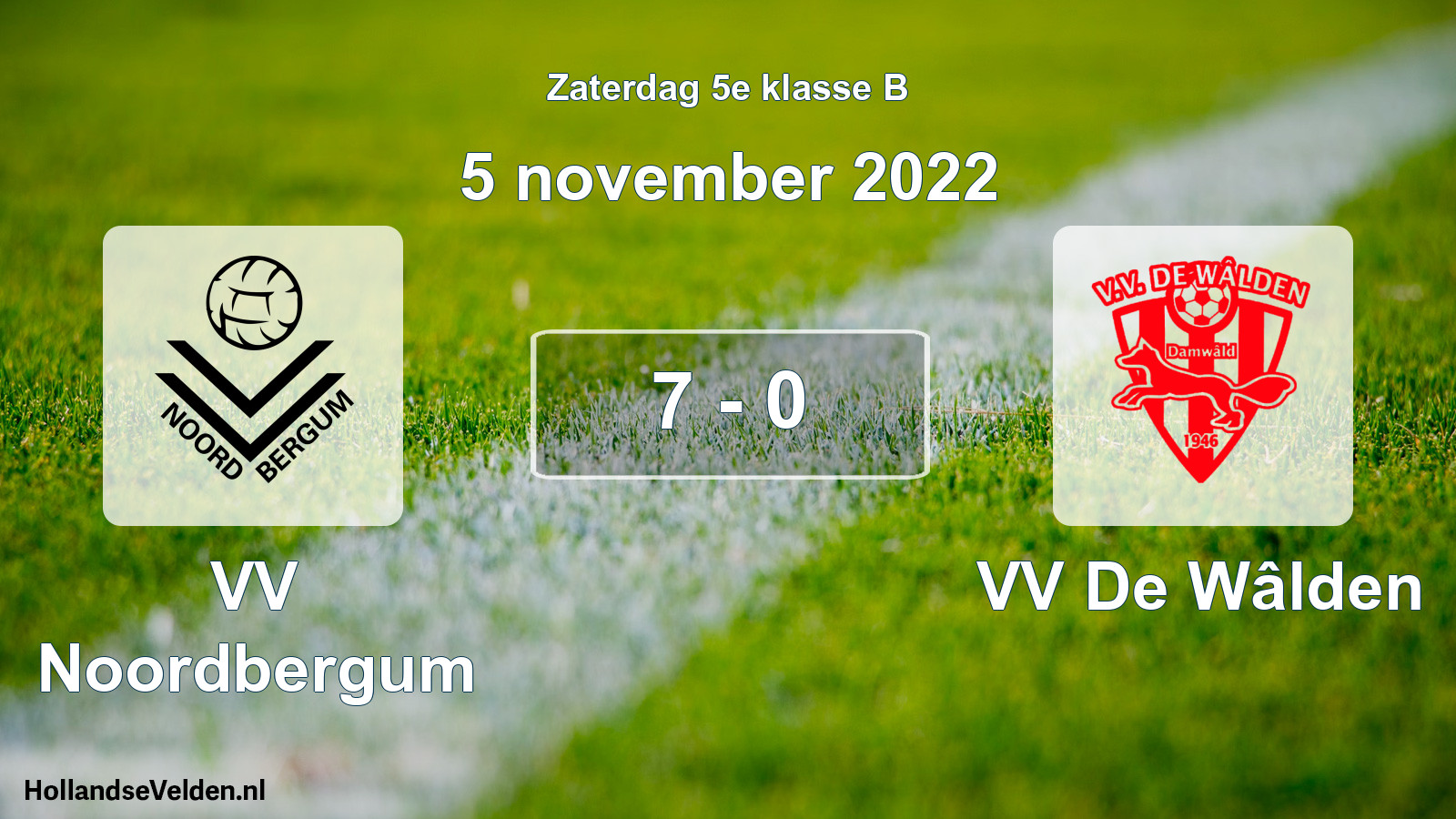 Total number of matches played: VV Noordbergum - VV De Wâlden 7 - 0 (5 November 2022)