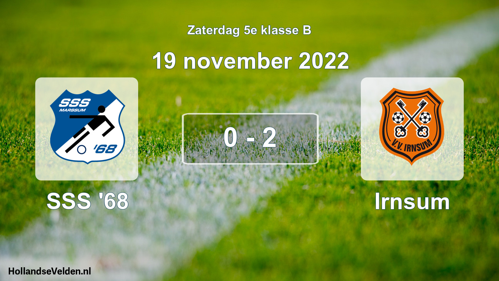 Total number of matches played: SSS '68 - Irnsum 0 - 2 (19 November 2022)