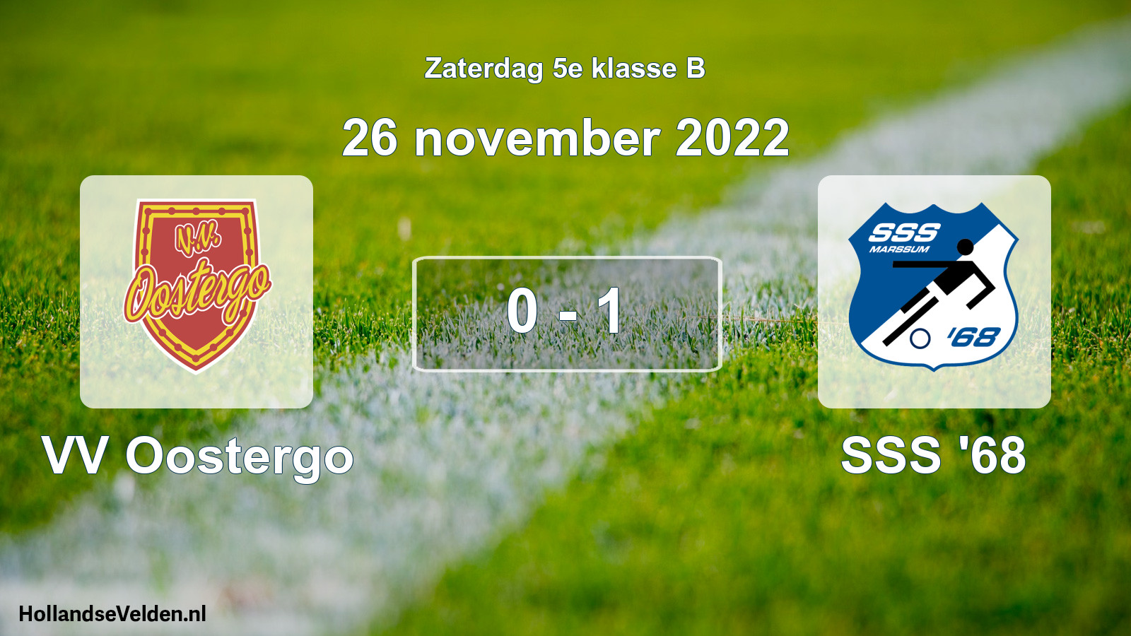 Total number of matches played: VV Oostergo - SSS '68 0 - 1 (26 November 2022)