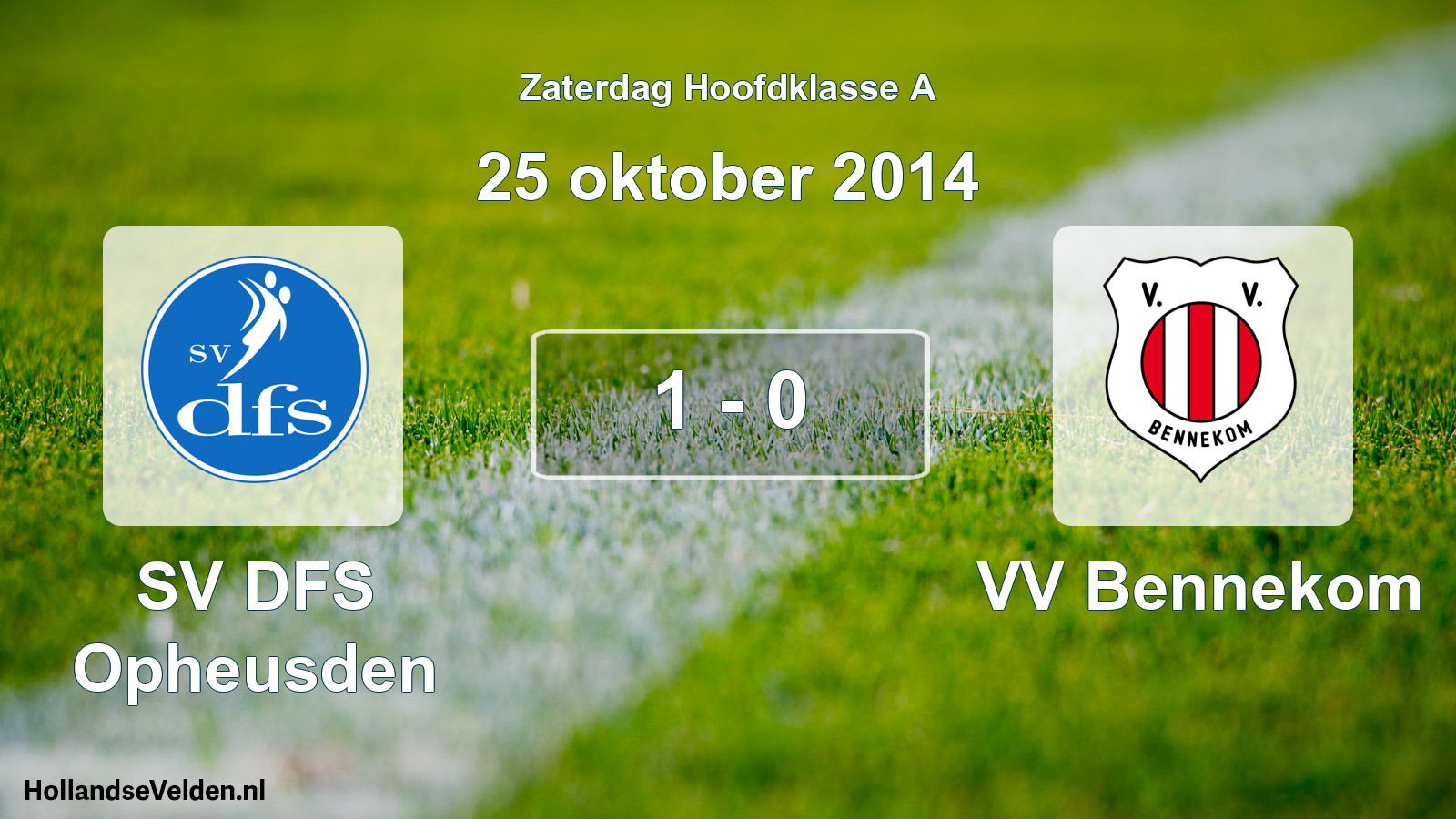 Total number of matches played: SV DFS Opheusden - VV Bennekom 1 - 0 (25 October 2014)