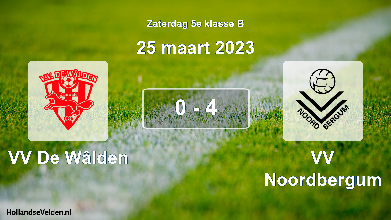 Total number of matches played: VV De Wâlden - VV Noordbergum 0 - 4 (25 March 2023)