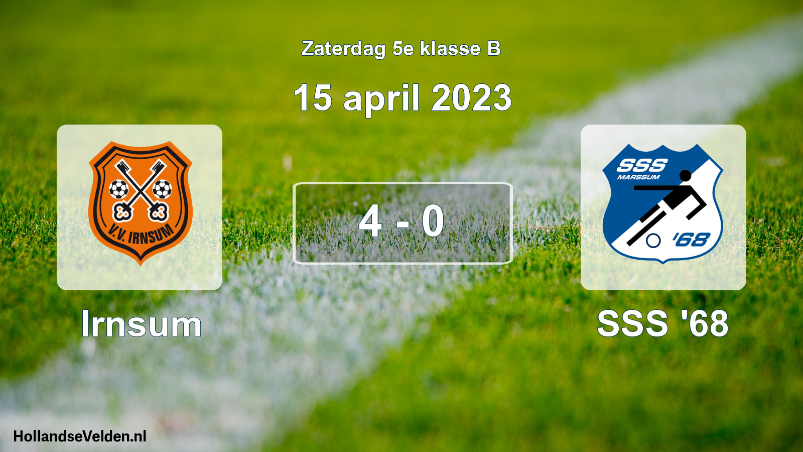Total number of matches played: Irnsum - SSS '68 4 - 0 (15 April 2023)