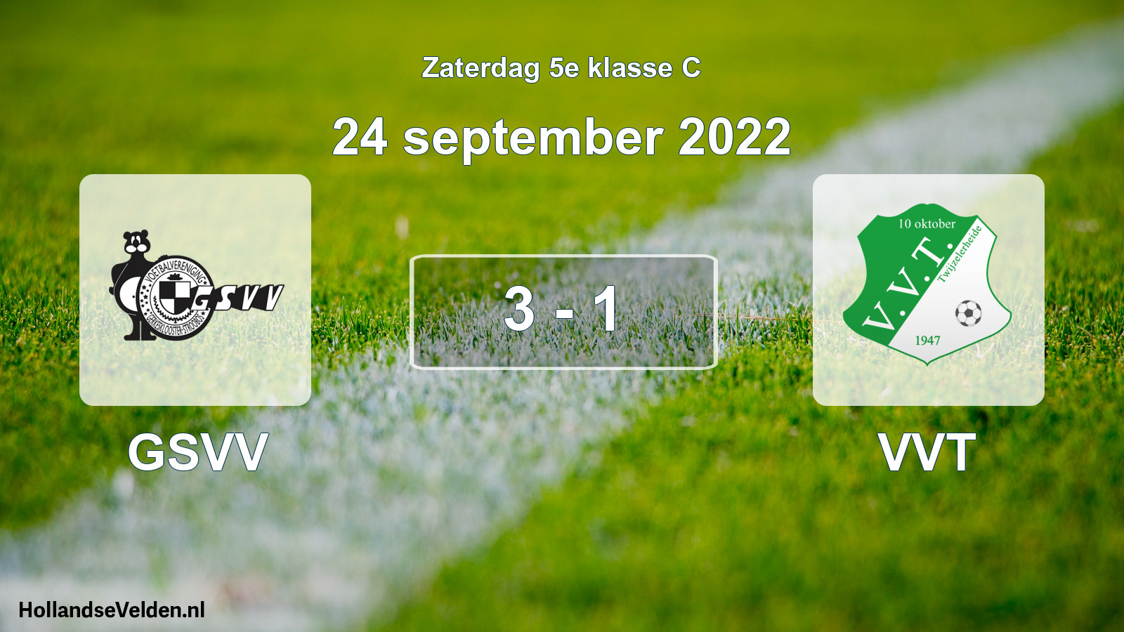 Total number of matches played: GSVV - VVT 3 - 1 (24 September 2022)
