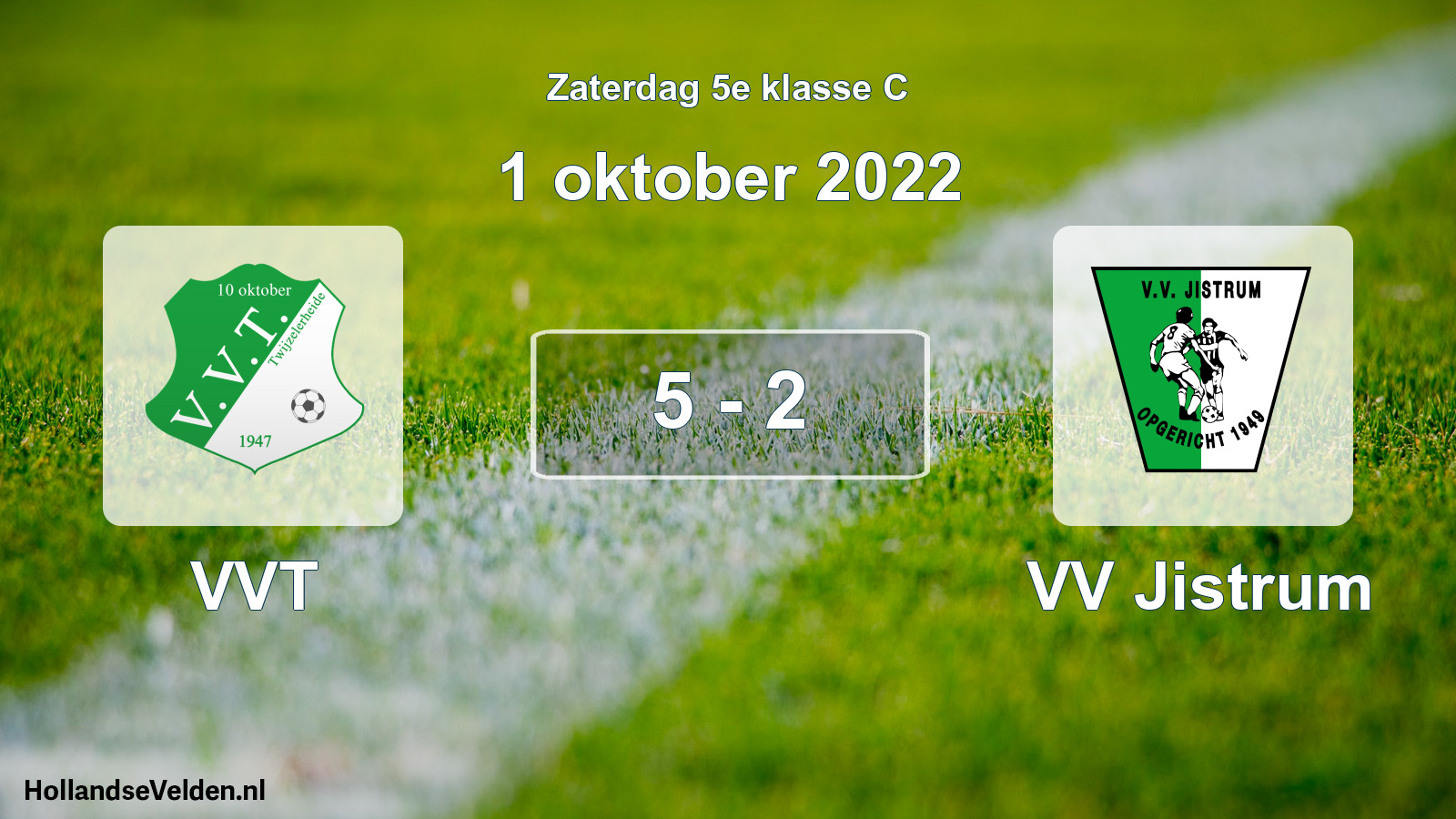 Total number of matches played: VVT - VV Jistrum 5 - 2 (1 October 2022)