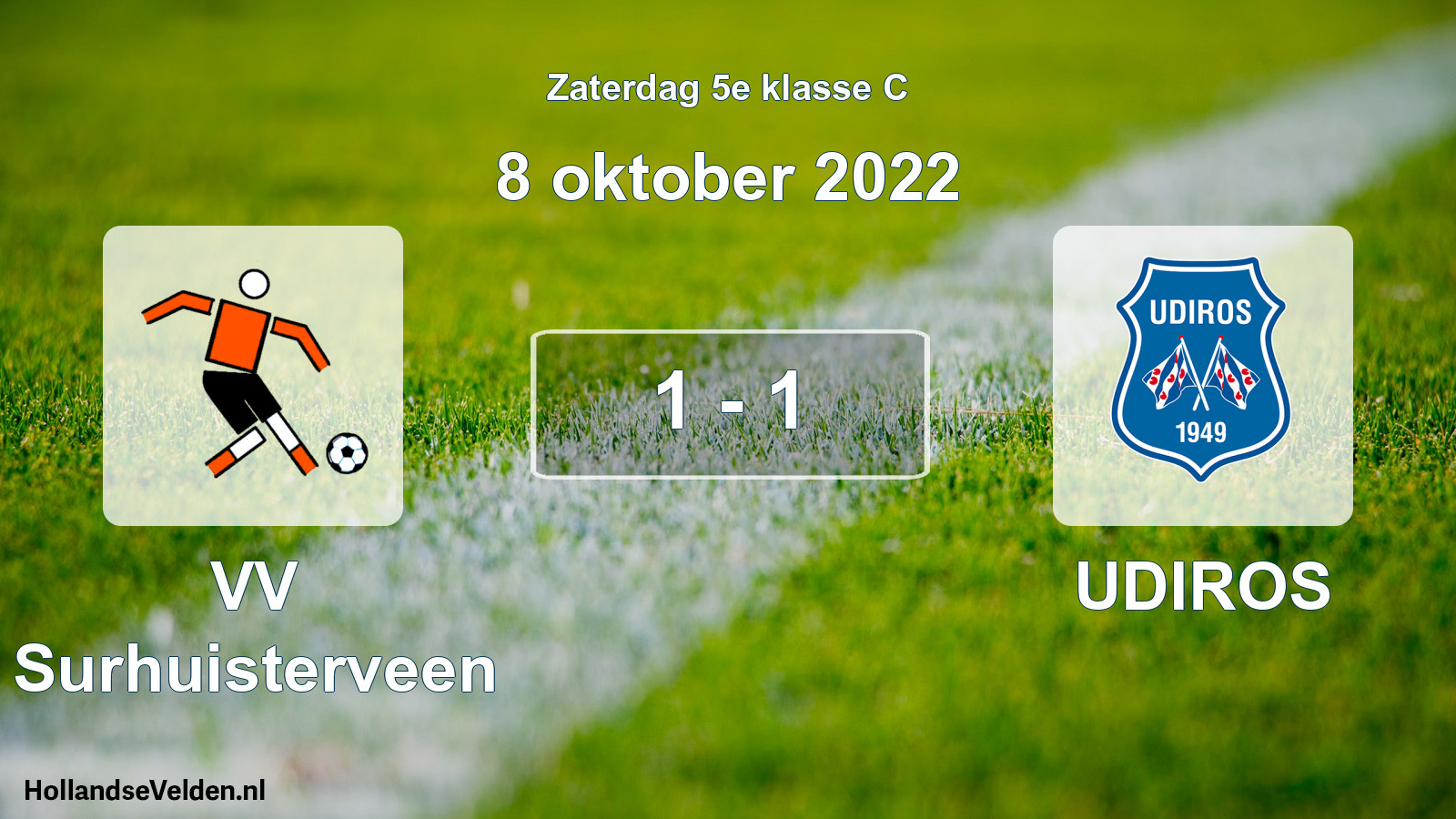 Total number of matches played: VV Surhuisterveen - UDIROS 1 - 1 (8 October 2022)