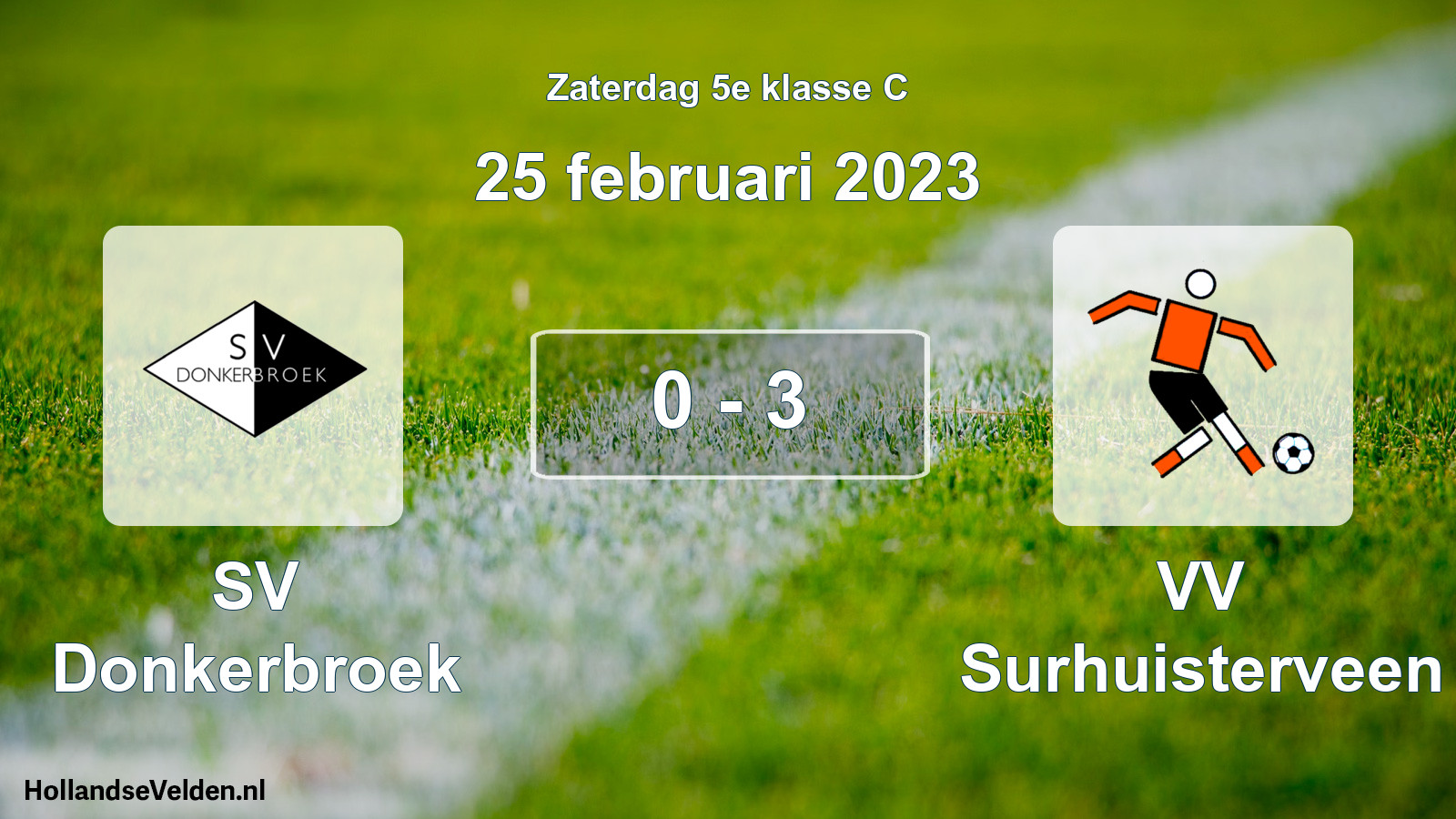 Total number of matches played: SV Donkerbroek - VV Surhuisterveen 0 - 3 (25 February 2023)