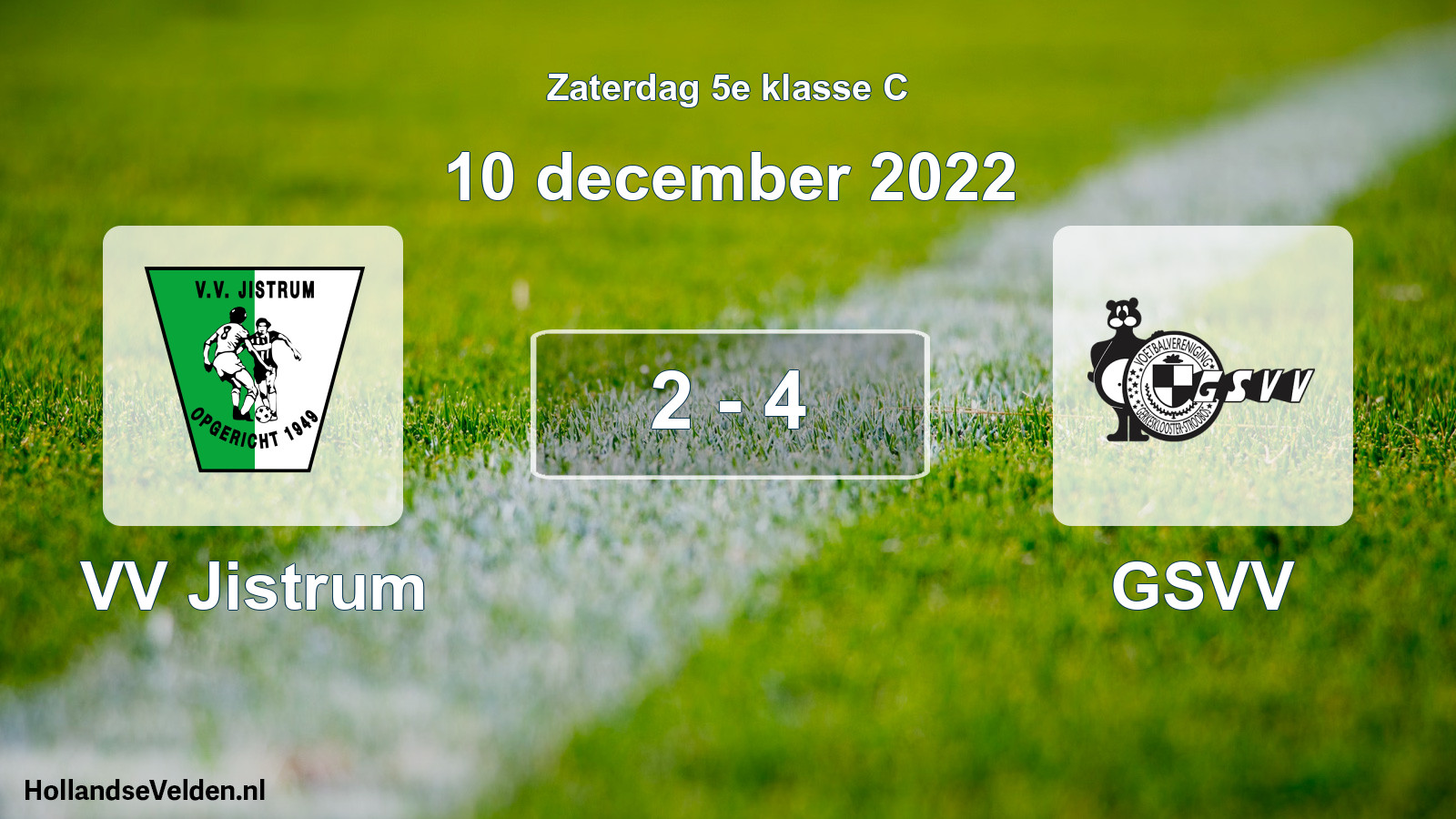 Total number of matches played: VV Jistrum - GSVV 2 - 4 (10 December 2022)