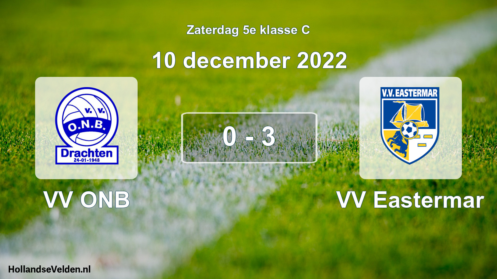 Total number of matches played: VV ONB - VV Eastermar 0 - 3 (10 December 2022)