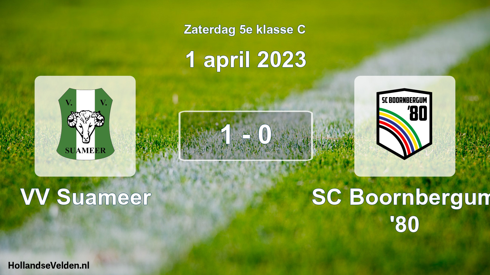 Total number of matches played: VV Suameer - SC Boornbergum '80 1 - 0 (1 April 2023)