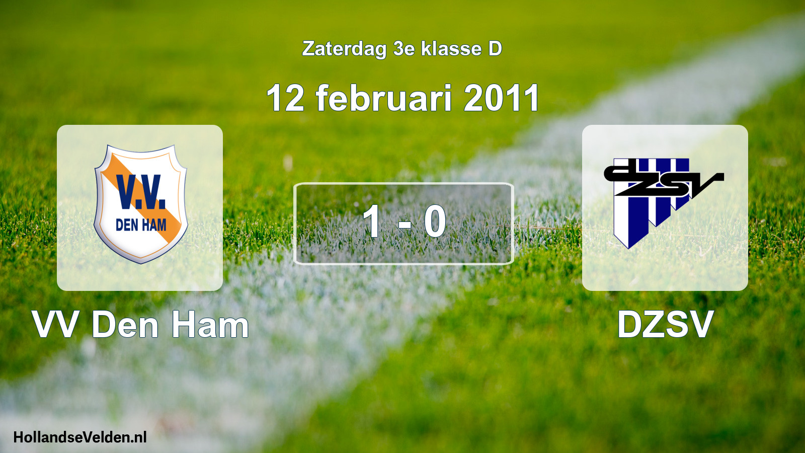 Total number of matches played: VV Den Ham - DZSV 1 - 0 (12 February 2011)