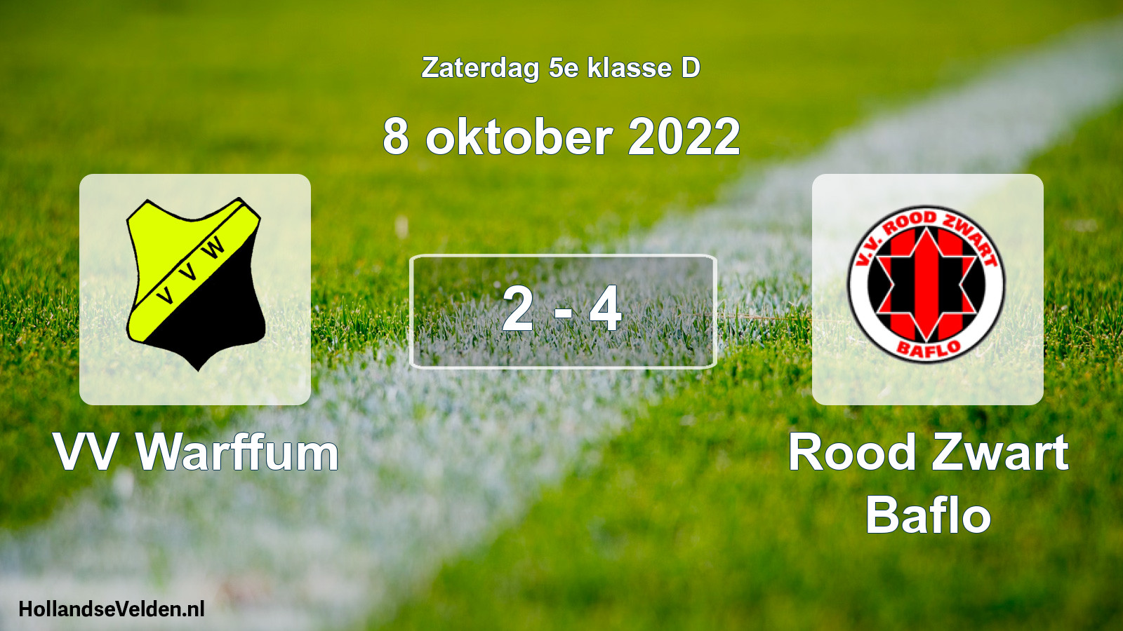 Total number of matches played: VV Warffum - Rood Zwart Baflo 2 - 4 (8 October 2022)
