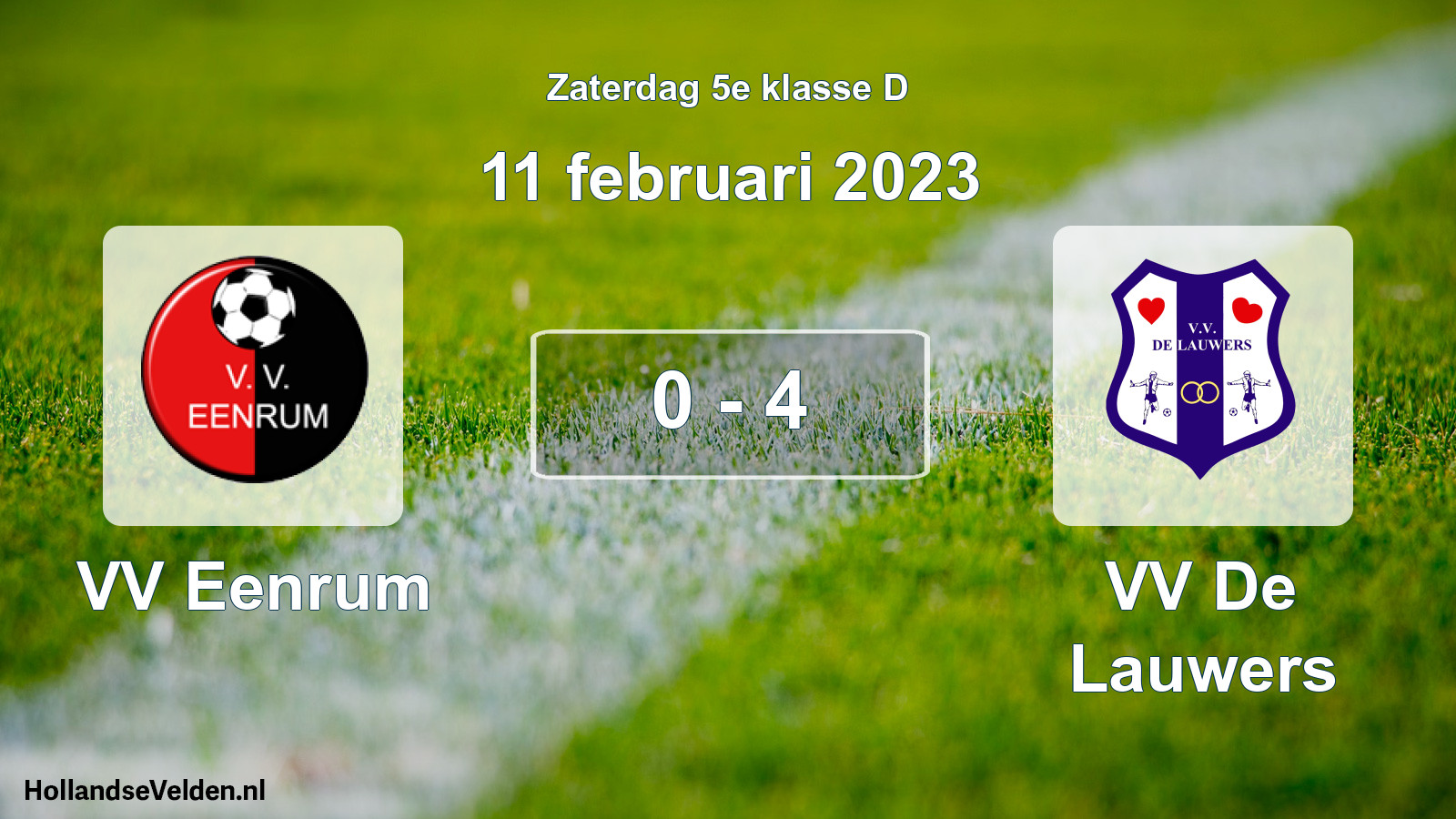 Total number of matches played: VV Eenrum - VV De Lauwers 0 - 4 (11 February 2023)