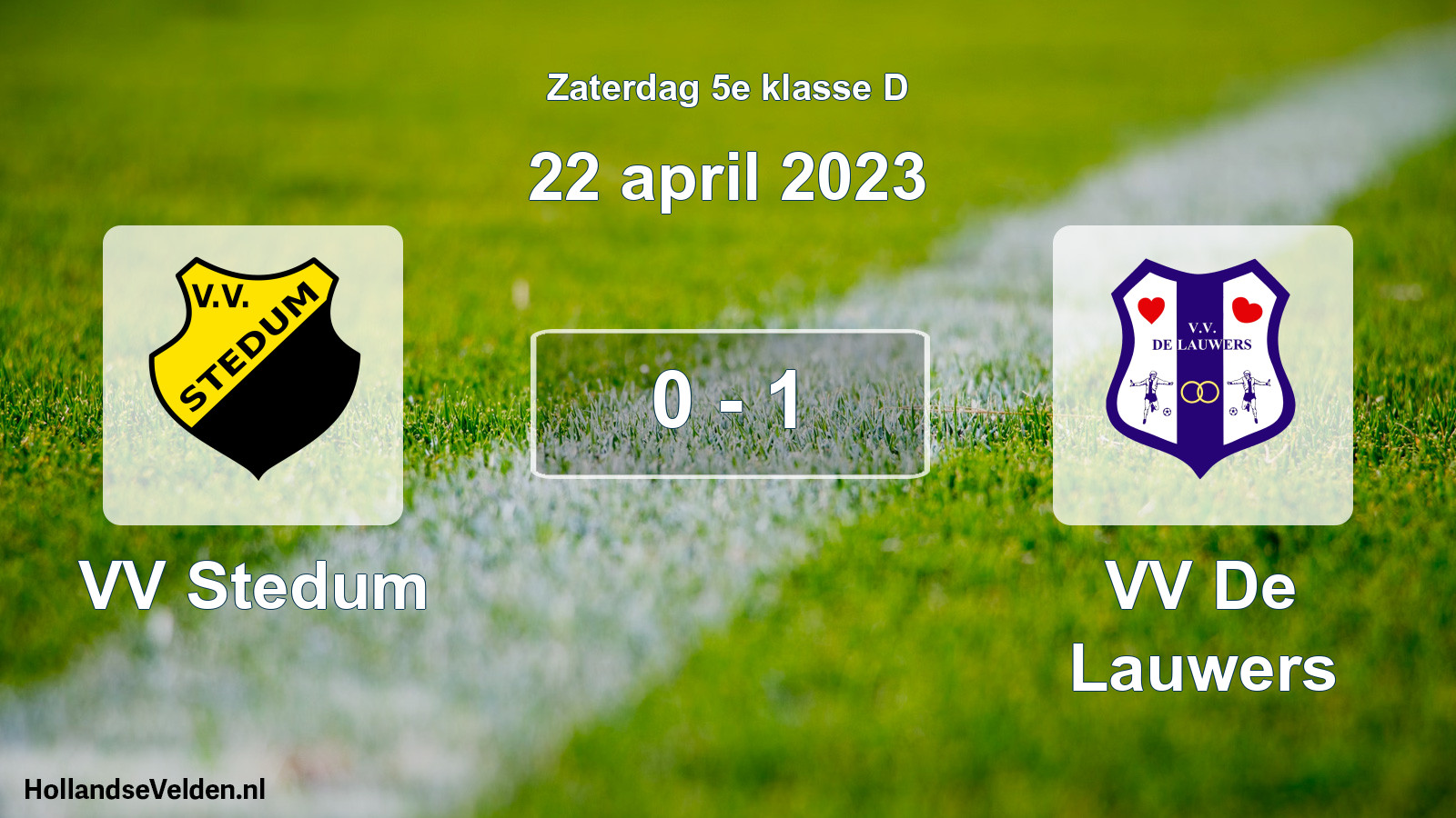 Total number of matches played: VV Stedum - VV De Lauwers 0 - 1 (22 April 2023)