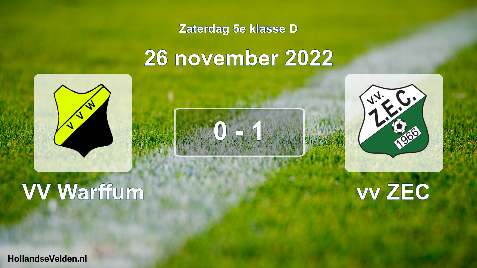 Total number of matches played: VV Warffum - vv ZEC 0 - 1 (26 November 2022)
