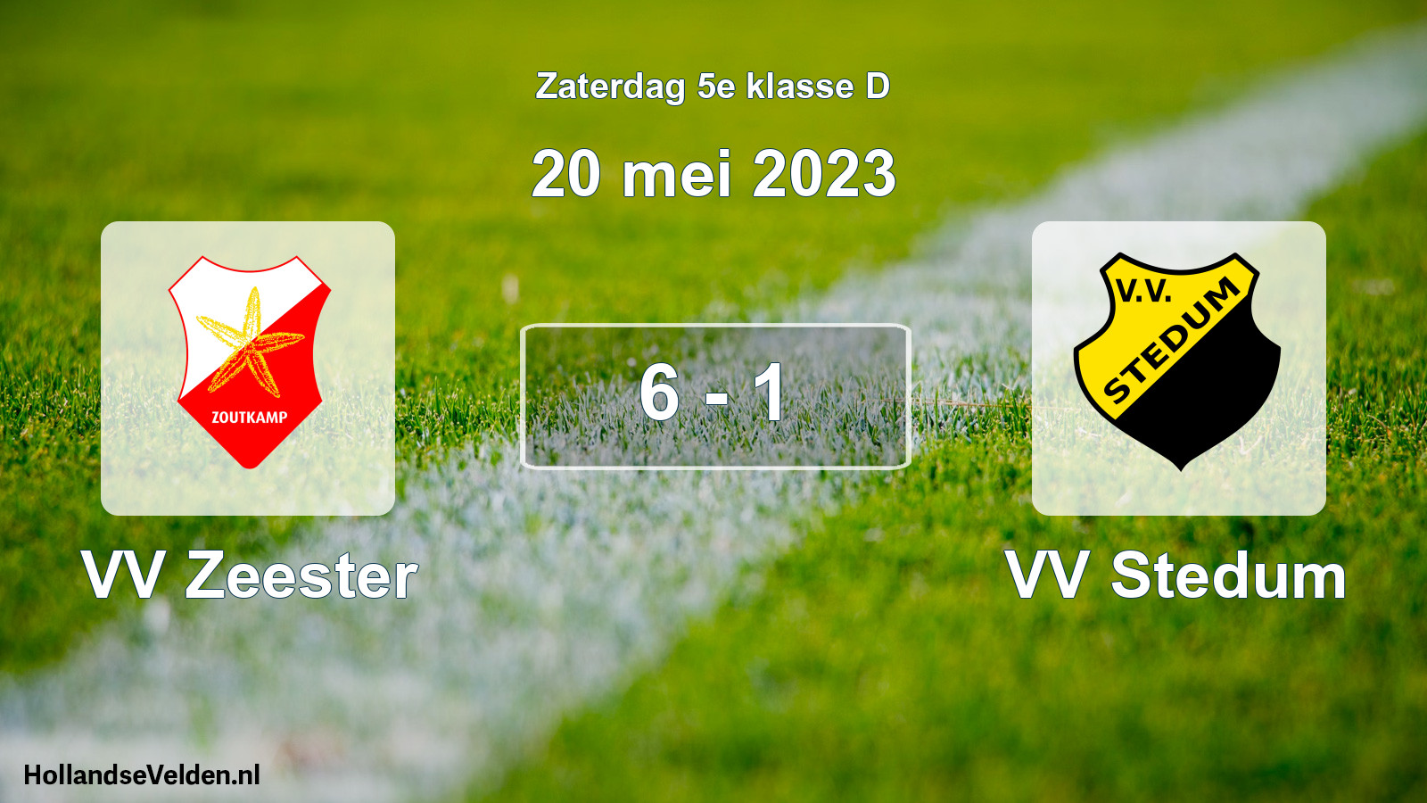 Total number of matches played: VV Zeester - VV Stedum 6 - 1 (20 May 2023)