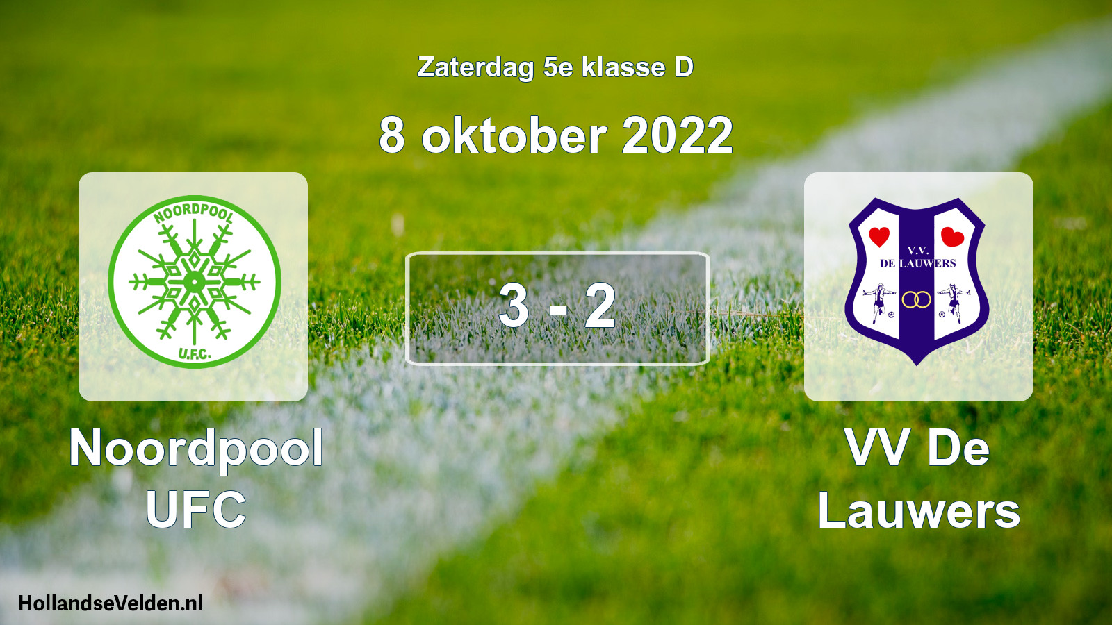 Total number of matches played: Noordpool UFC - VV De Lauwers 3 - 2 (8 October 2022)