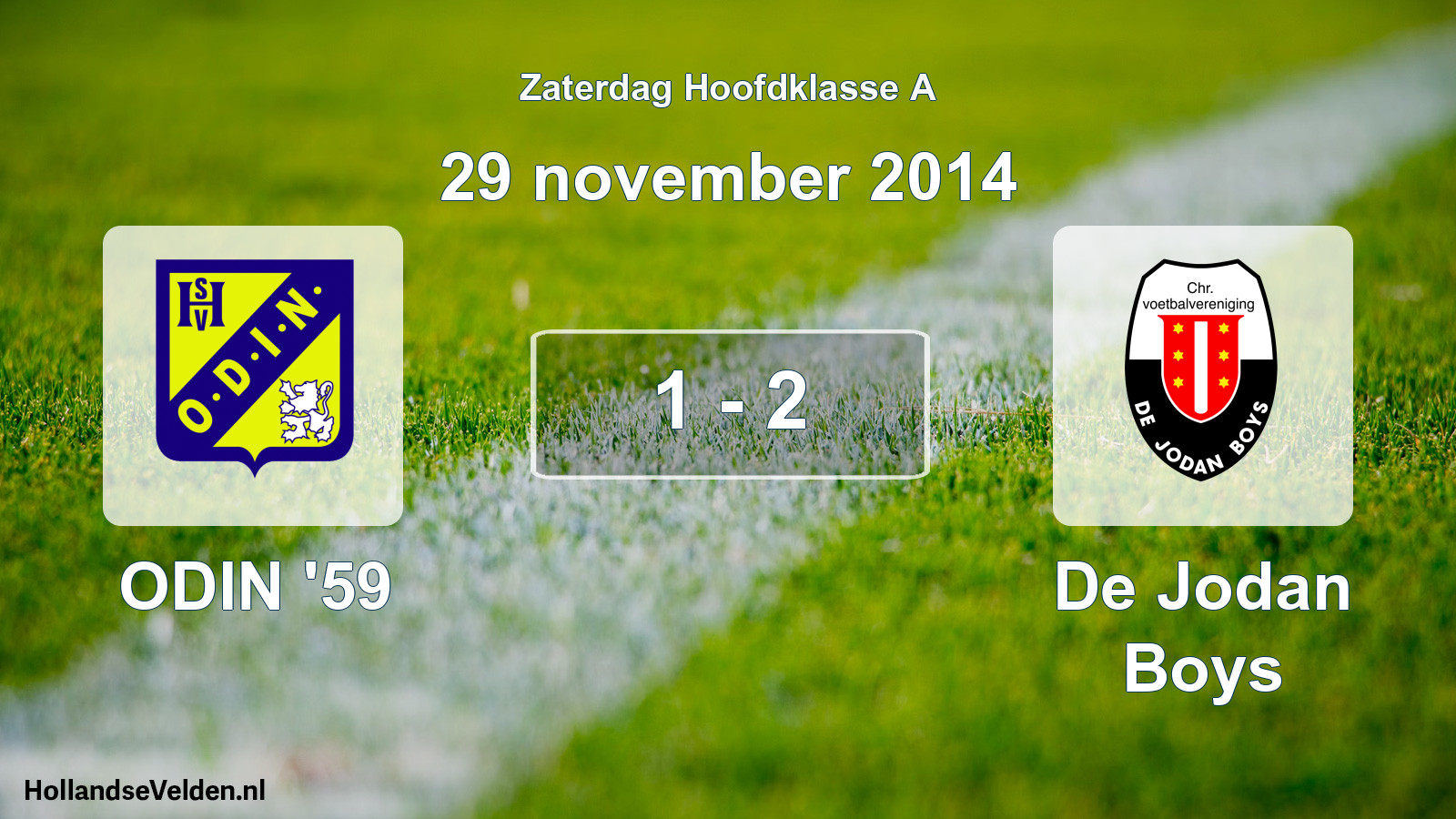 Gespeelde wedstrijd: ODIN '59 - De Jodan Boys 1 - 2 (29 november 2014)