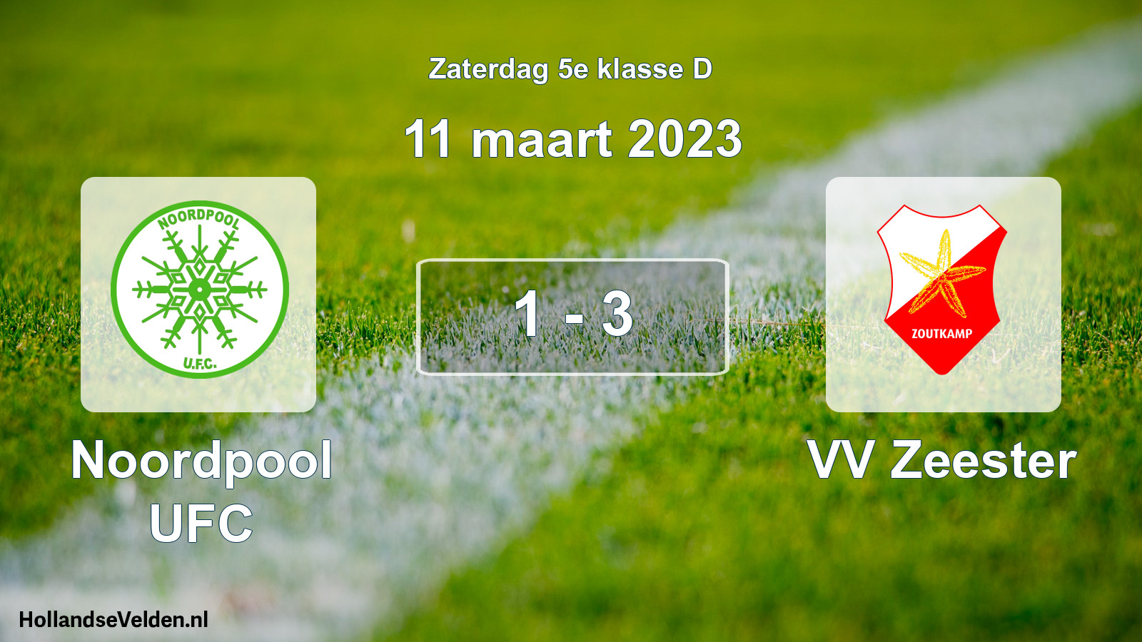 Total number of matches played: Noordpool UFC - VV Zeester 1 - 3 (11 March 2023)