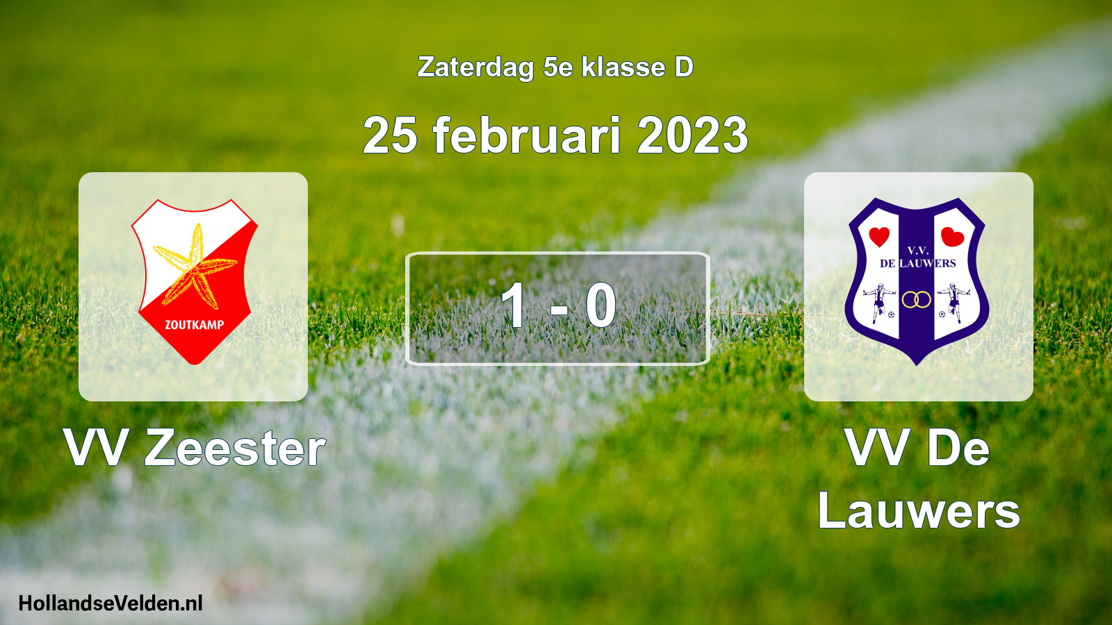 Total number of matches played: VV Zeester - VV De Lauwers 1 - 0 (25 February 2023)