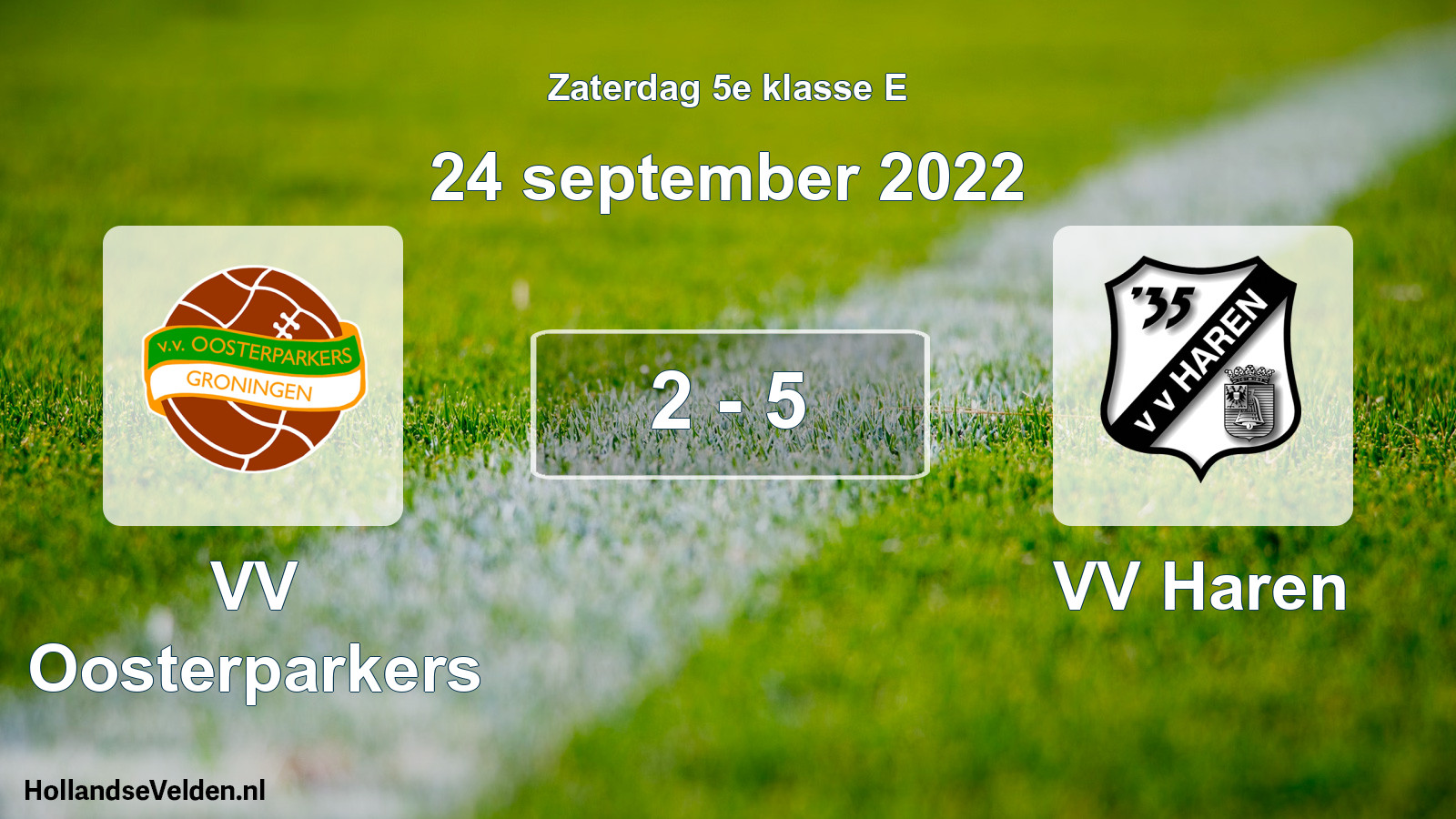 Total number of matches played: VV Oosterparkers - VV Haren 2 - 5 (24 September 2022)