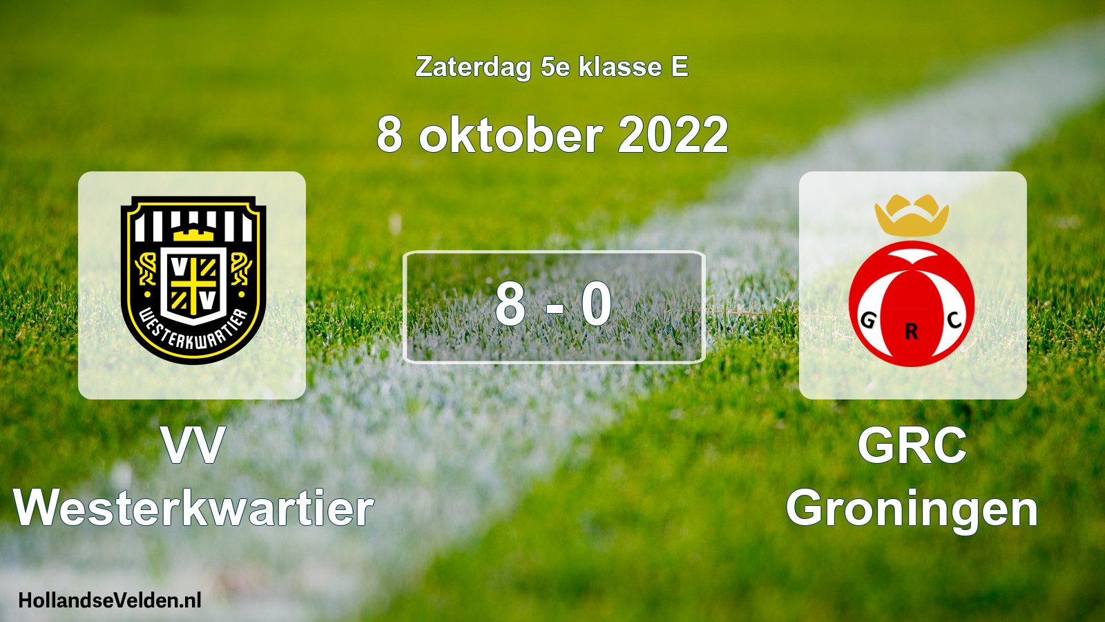 Total number of matches played: VV Westerkwartier - GRC Groningen 8 - 0 (8 October 2022)