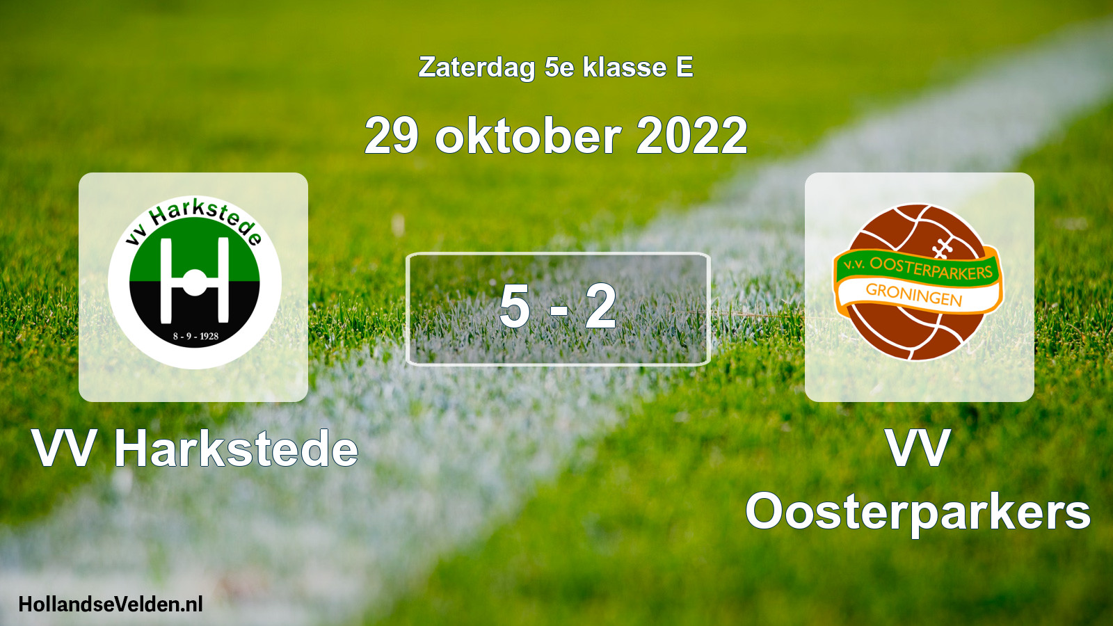 Total number of matches played: VV Harkstede - VV Oosterparkers 5 - 2 (29 October 2022)
