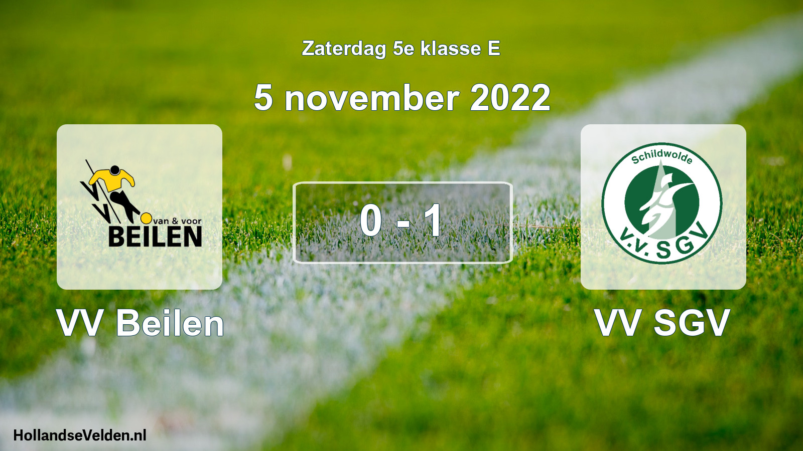 Total number of matches played: VV Beilen - VV SGV 0 - 1 (5 November 2022)