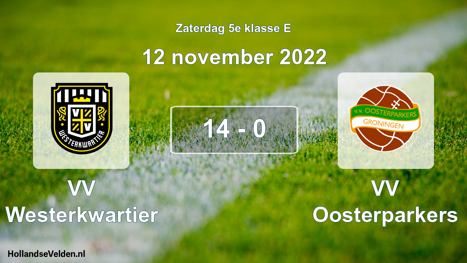 Total number of matches played: VV Westerkwartier - VV Oosterparkers 14 - 0 (12 November 2022)