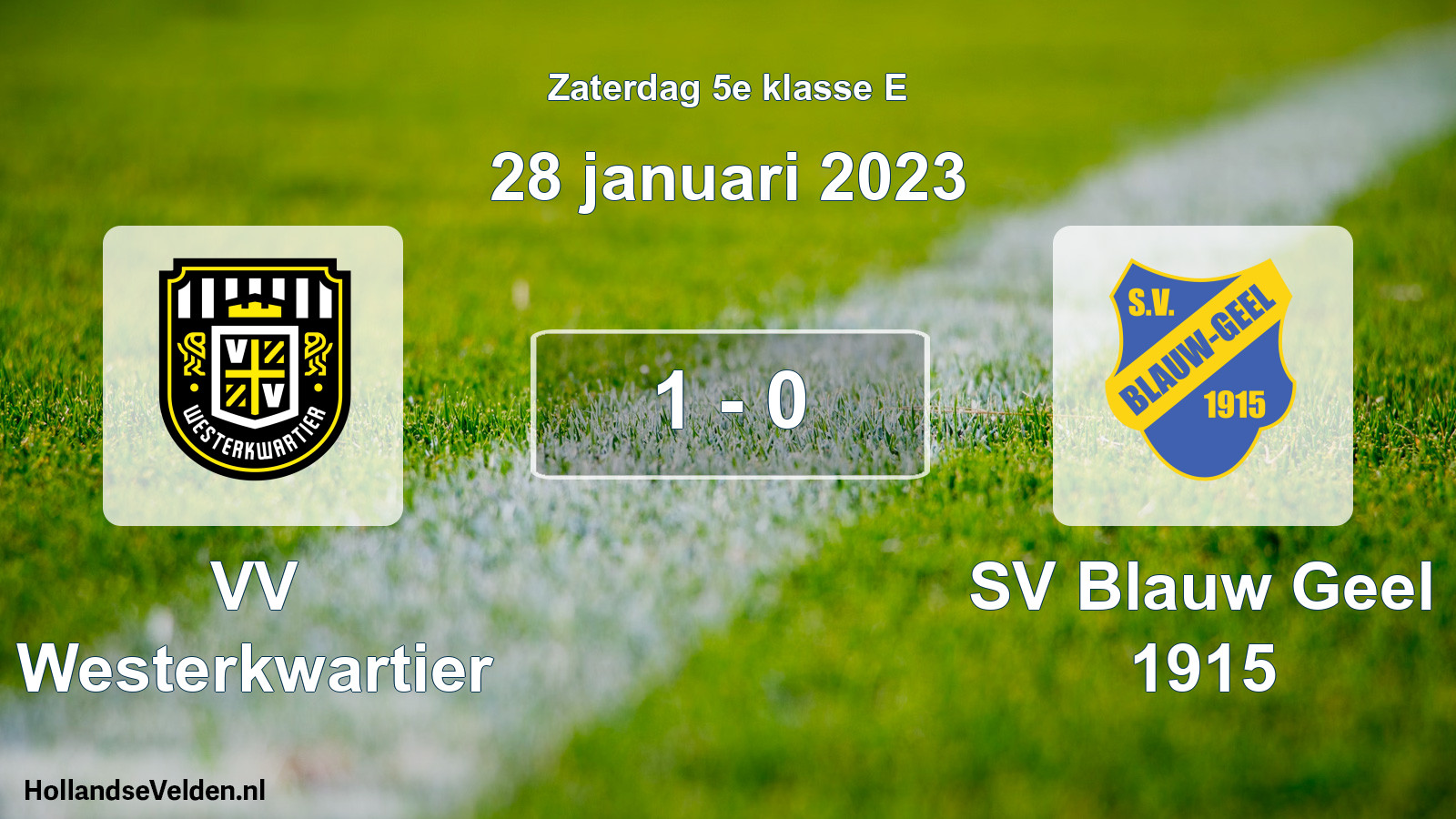 Total number of matches played: VV Westerkwartier - SV Blauw Geel 1915 1 - 0 (28 January 2023)