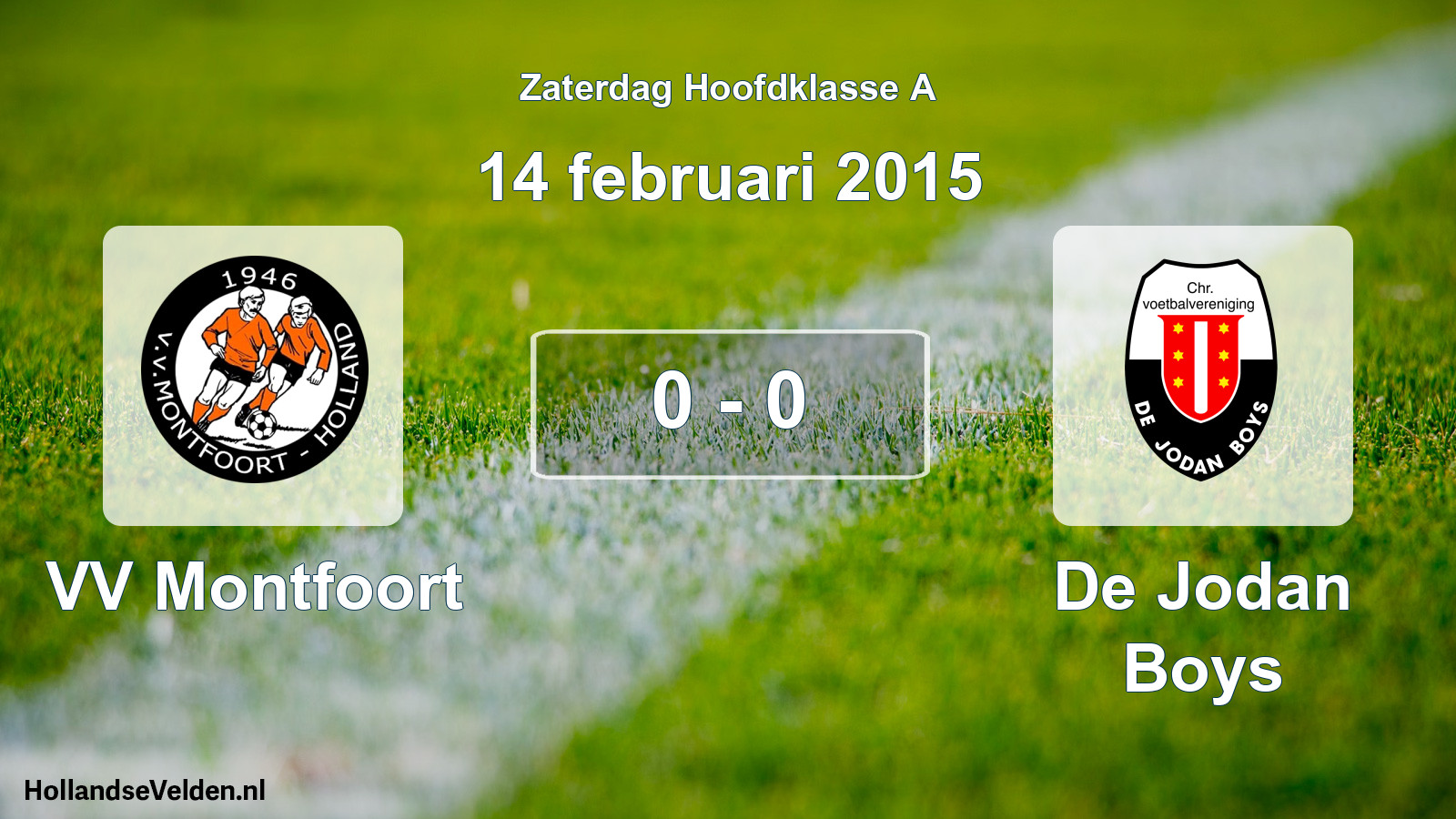 Gespeelde wedstrijd: VV Montfoort - De Jodan Boys 0 - 0 (14 februari 2015)
