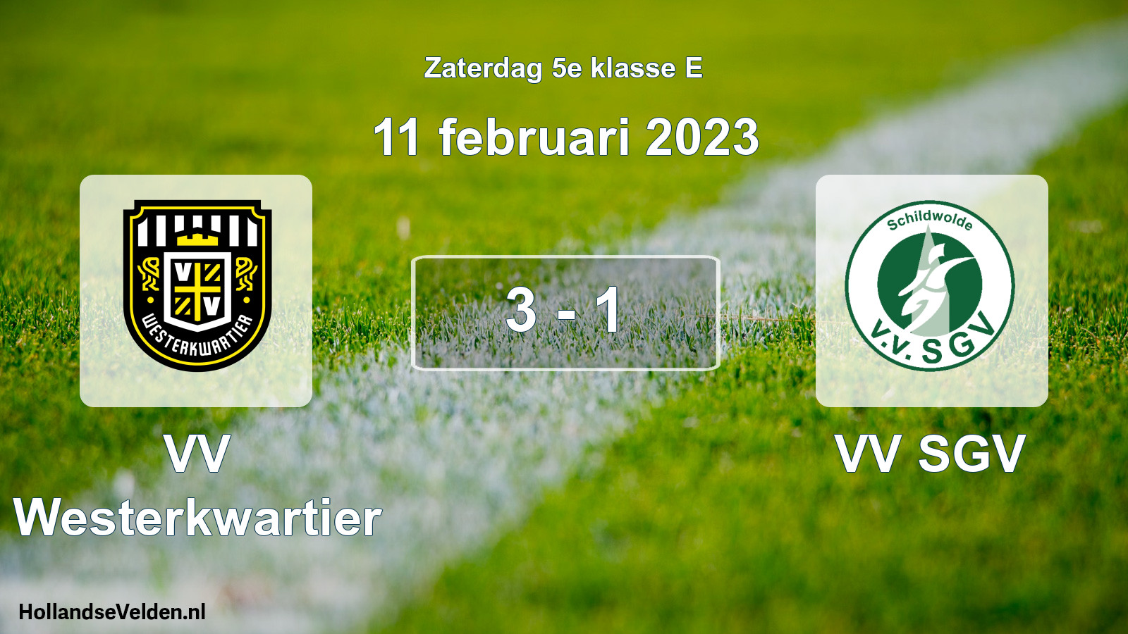 Total number of matches played: VV Westerkwartier - VV SGV 3 - 1 (11 February 2023)