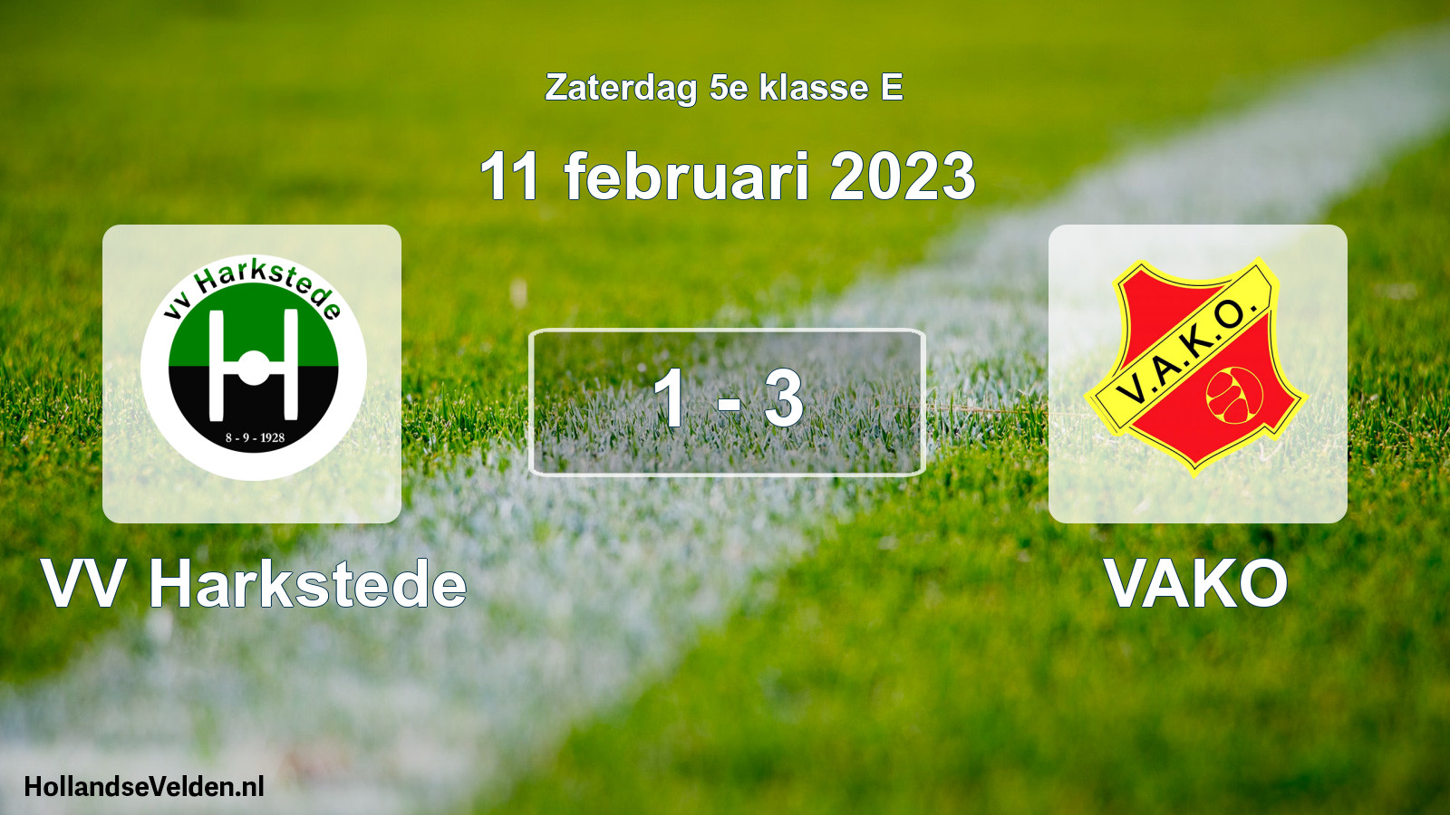 Total number of matches played: VV Harkstede - VAKO 1 - 3 (11 February 2023)
