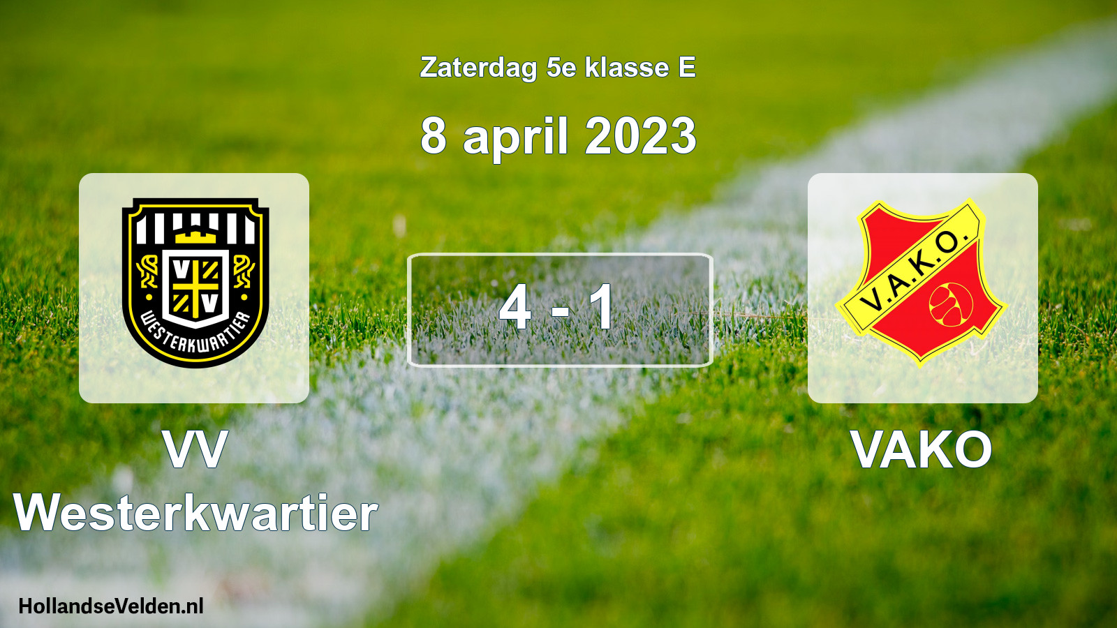 Total number of matches played: VV Westerkwartier - VAKO 4 - 1 (8 April 2023)