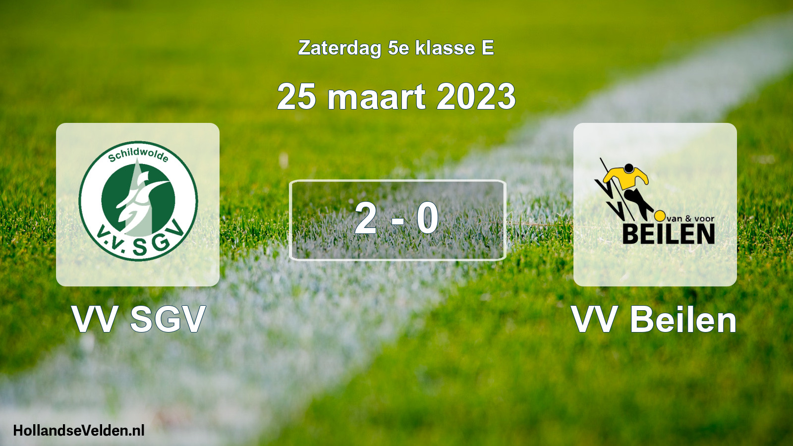 Total number of matches played: VV SGV - VV Beilen 2 - 0 (25 March 2023)