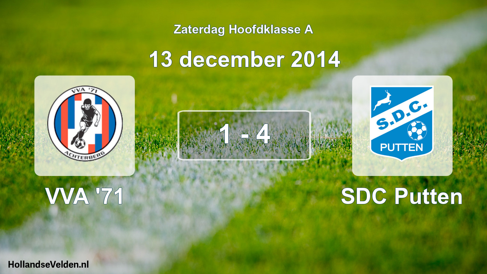 Gespeelde wedstrijd: VVA '71 - SDC Putten 1 - 4 (13 december 2014)