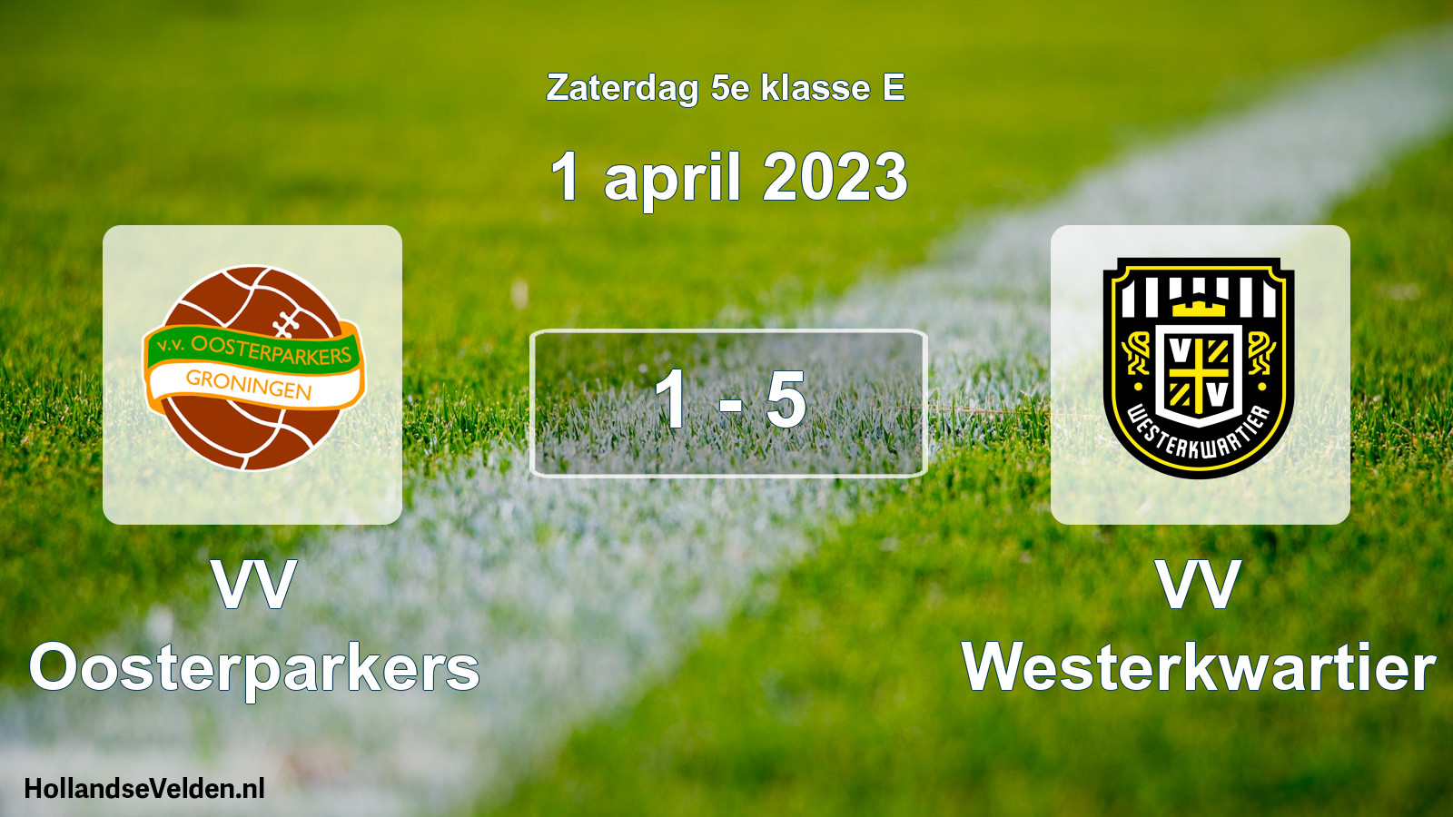 Total number of matches played: VV Oosterparkers - VV Westerkwartier 1 - 5 (1 April 2023)