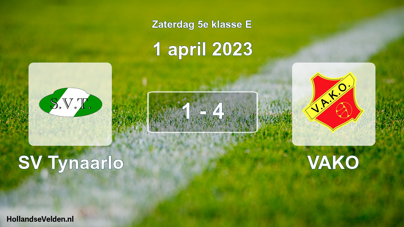 Total number of matches played: SV Tynaarlo - VAKO 1 - 4 (1 April 2023)
