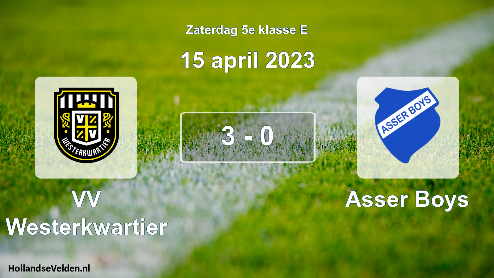 Total number of matches played: VV Westerkwartier - Asser Boys 3 - 0 (15 April 2023)