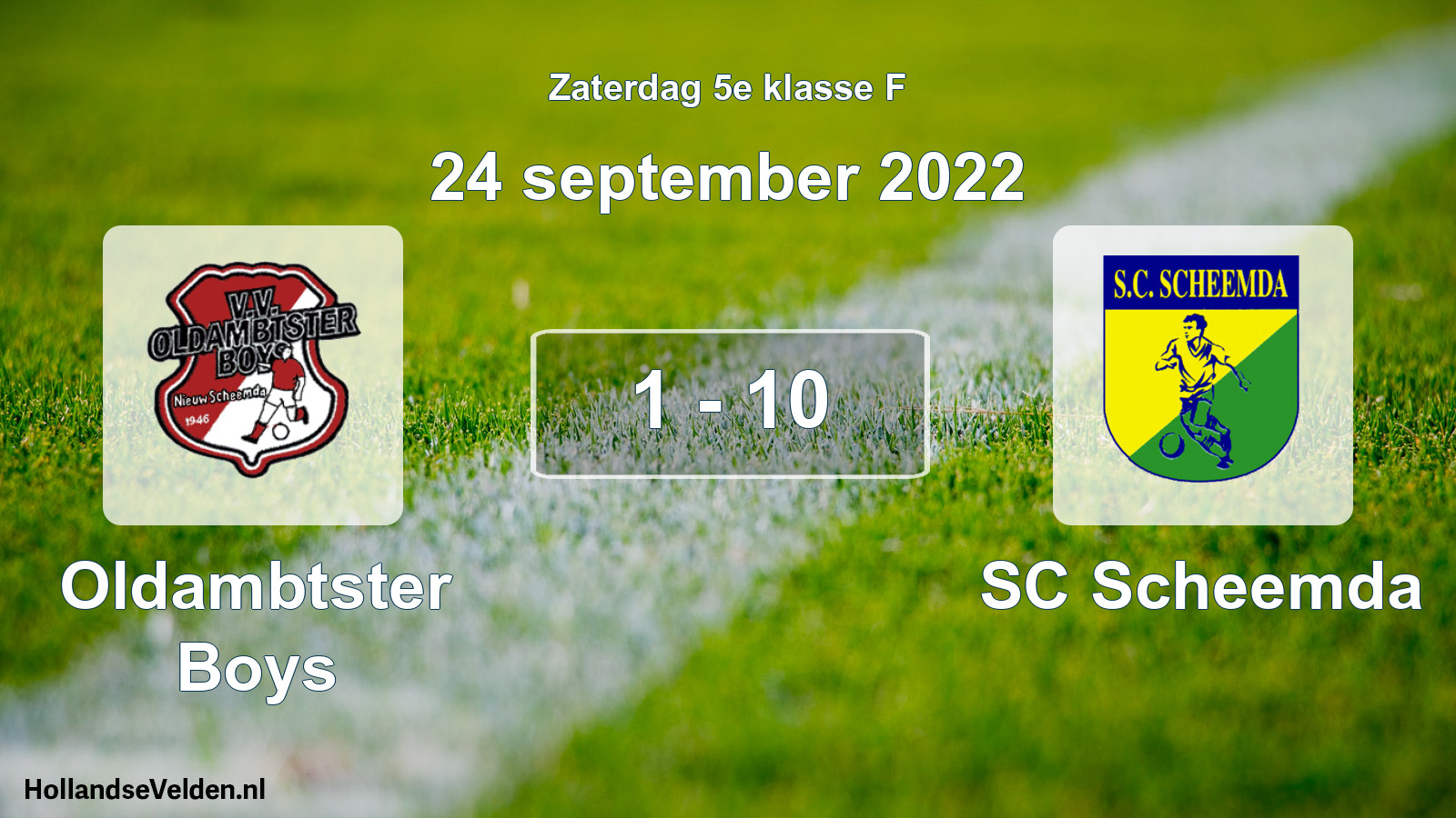 Total number of matches played: Oldambtster Boys - SC Scheemda 1 - 10 (24 September 2022)